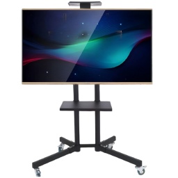 SOPORTE DE TV CON RUEDAS PARA USAR SOBRE PISO HASTA 65 CON MESA CANALERA O TV BOX