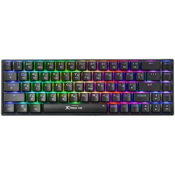 TECLADO MECANICO INALAMBRICO GAMER COMPACTO 68 TECLAS GAMING XTRIKE ME GK-995W LUCES LED RGB COLORES