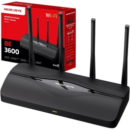 ROUTER MERCUSYS WIFI 7 DOBLE BANDA WI-FI 4 ANTENAS 3 PUERTOS RJ45 2.5GB SWITCH GIGABIT BE3600 MR27BE
