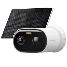 CAMARA EXTERIOR INALAMBRICA SOLAR WIFI 2K LIBRE DE CABLES GRABA EN MICRO-SD WI-FI MERCUSYS MC410 KIT