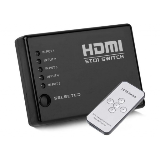 SWITCH HDMI 5 PUERTOS FULL HD 1080P CONTROL REMOTO