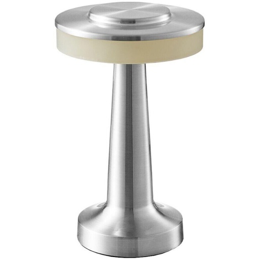 LAMPARA PORTATIL MESA RECARGABLE INALAMBRICA VELADORA ACERO INOXIDABLE 3 NIVELES DE LUZ CALIDA