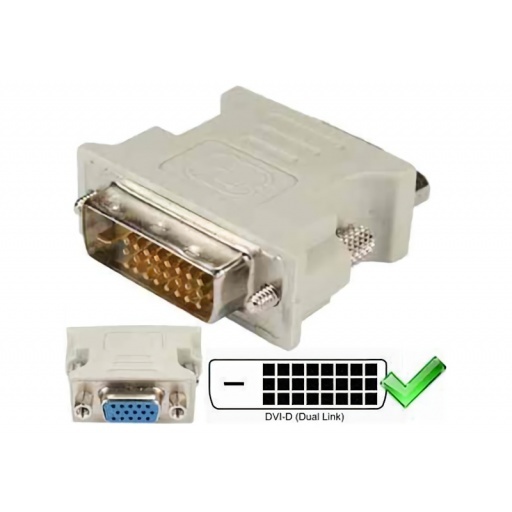 ADAPTADOR O CONVERSOR DVI-D 24+1 MACHO A VGA 15 HEMBRA