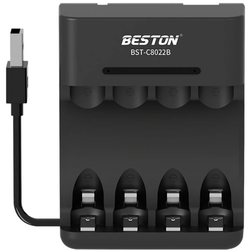 CARGADOR DE PILAS RECARGABLES AA Y AAA BATERIA CON CABLE USB INCLUIDO BESTON C8022B