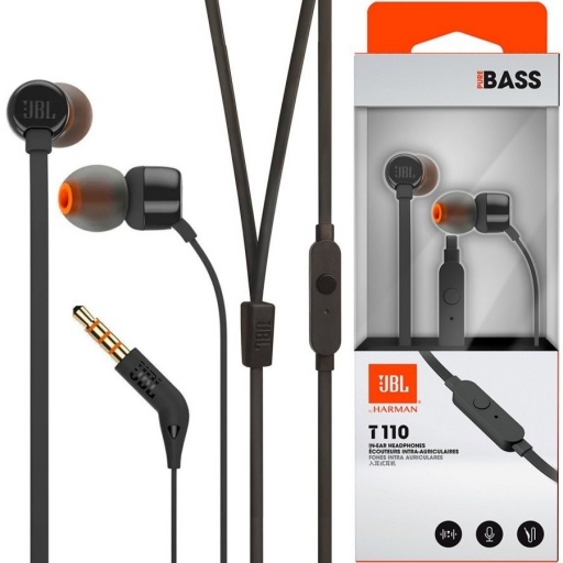 AURICULARES JBL HARMAN T110 CON CABLE Y PLUG JACK 3.5 CELULARES Auriculares  con cable