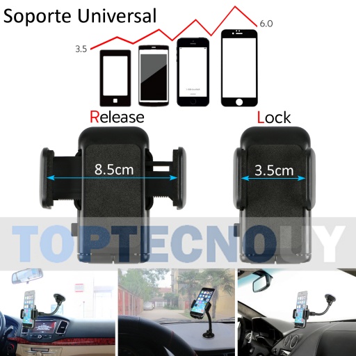 Soporte Celular Auto Ventosa Con Brazo Ajustable — Una Ganga