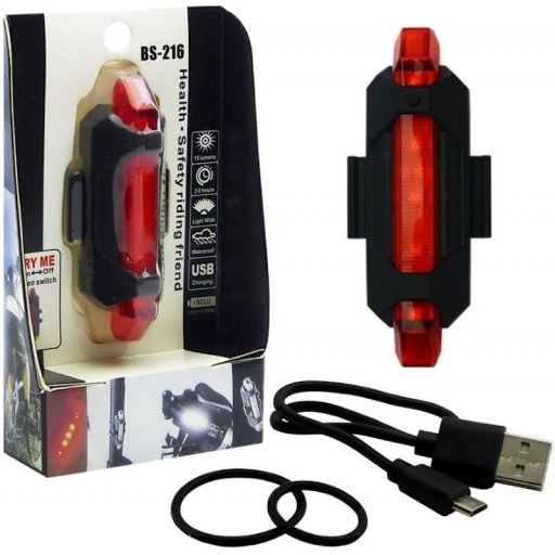 LUZ LED PARA BICICLETA TRASERA O DELANTERA RECARGABLE USB ECONOMICA