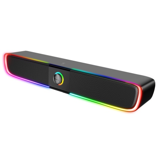 BARRA DE SONIDO PARA PC NOTEBOOK PARLANTE RGB ALIMENTADO USB SOUNDBAR SK-600 XTRIKE-ME JACK 3.5M