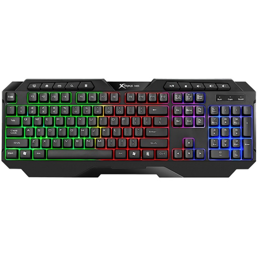 TECLADO GAMER EN ESPAOL LUCES LED RGB COLORES XTRIKE ME KB-306 CABLEADO USB