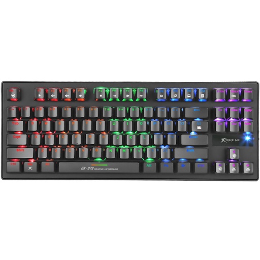 TECLADO MECANICO GAMER COMPACTO 87 TECLAS GAMING XTRIKE ME GK-979 LUCES LED RGB COLORES