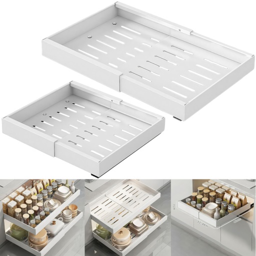 BANDEJA ORGANIZADORA EXTENSIBLE CORREDIZA DE 42CM Y EXPANDIBLES DESDE 43 HASTA 77 CM