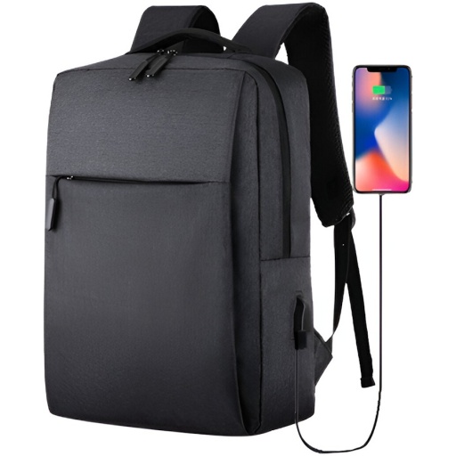 MOCHILA 17" IMPERMEABLE IDEAL ESTUDIANTES Y COMPARTIMIENTO PARA NOTEBOOK LAPTOP PUERTO USB - NEGRO