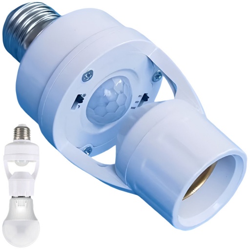 PORTA LAMPARA PARA BOMBITA E27 CON SENSOR DE LUZ Y MOVIMIENTO BOMBILLA ESTANDAR