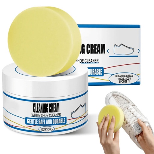 CREMA DE LIMPIEZA PARA ZAPATOS ZAPATILLA CHAMPIONES MULTIUSOS + ESPONJA 100G