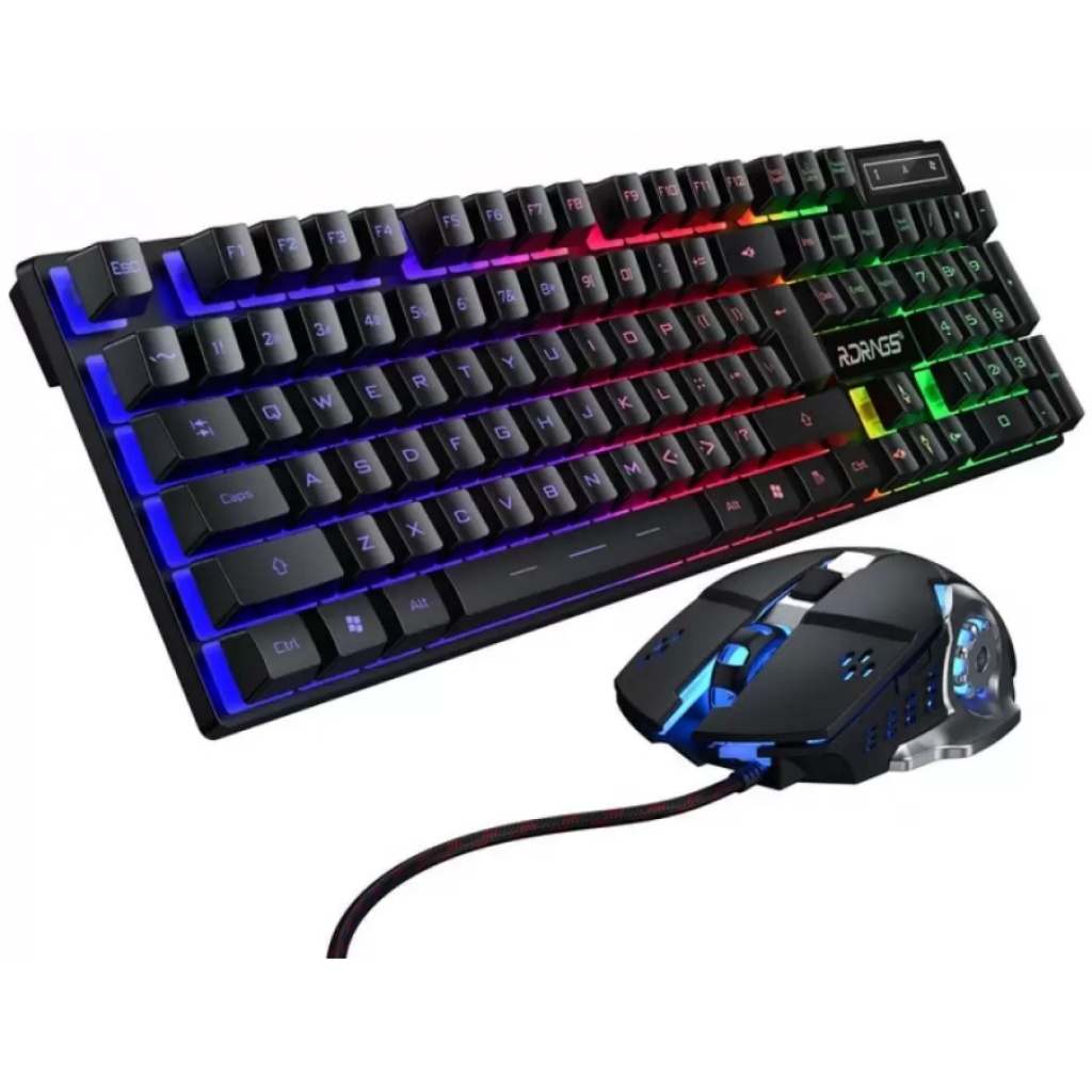COMBO TECLADO Y MOUSE GAMER LUCES LED CABLEADO USB NIYE JS-K803 GAMERS