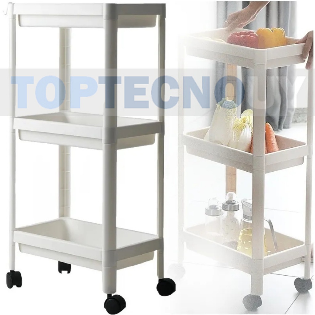 Carrito Organizador Estantes Cocina Baño Almacena Con Rueda