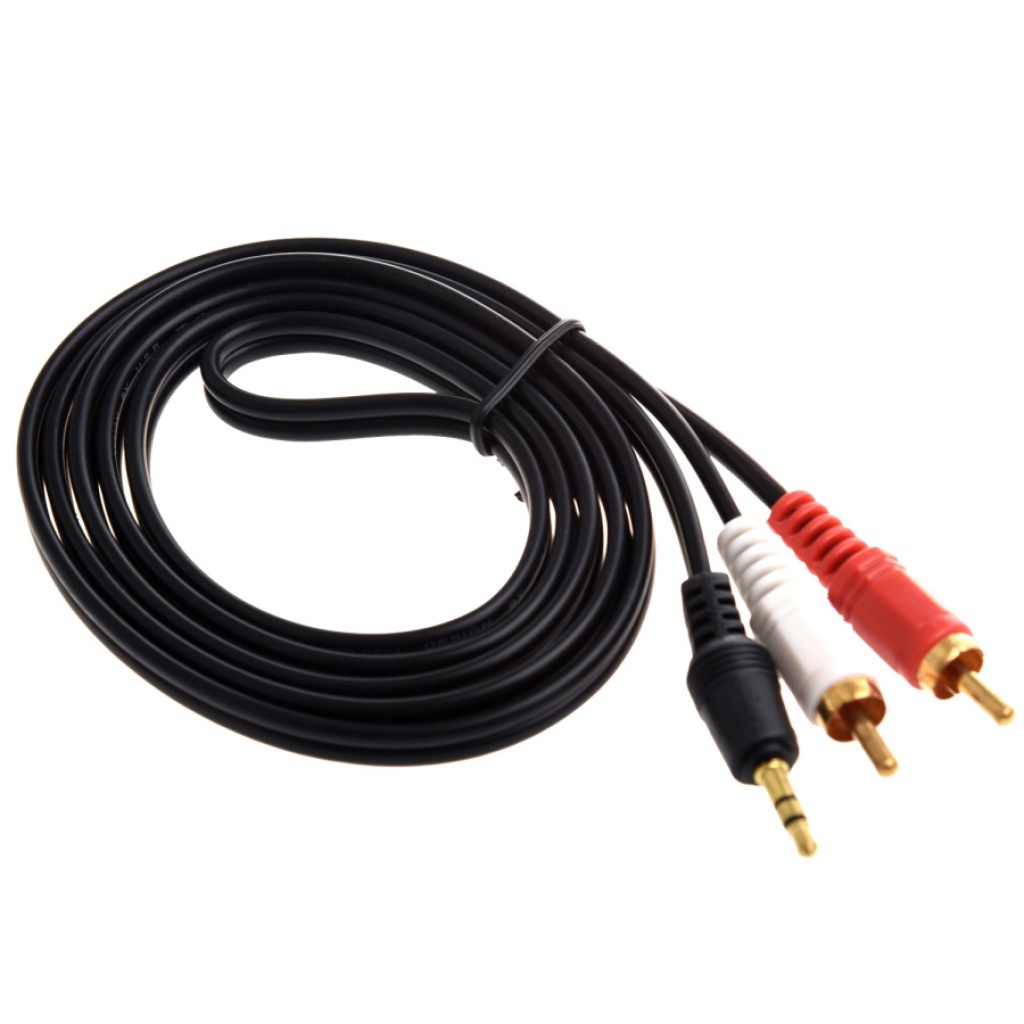 CABLE AUDIO PLUG SPICA JACK 3.5MM A 2 RCA MACHO 3 MTS 3M METROS AUDIO Y  VIDEO