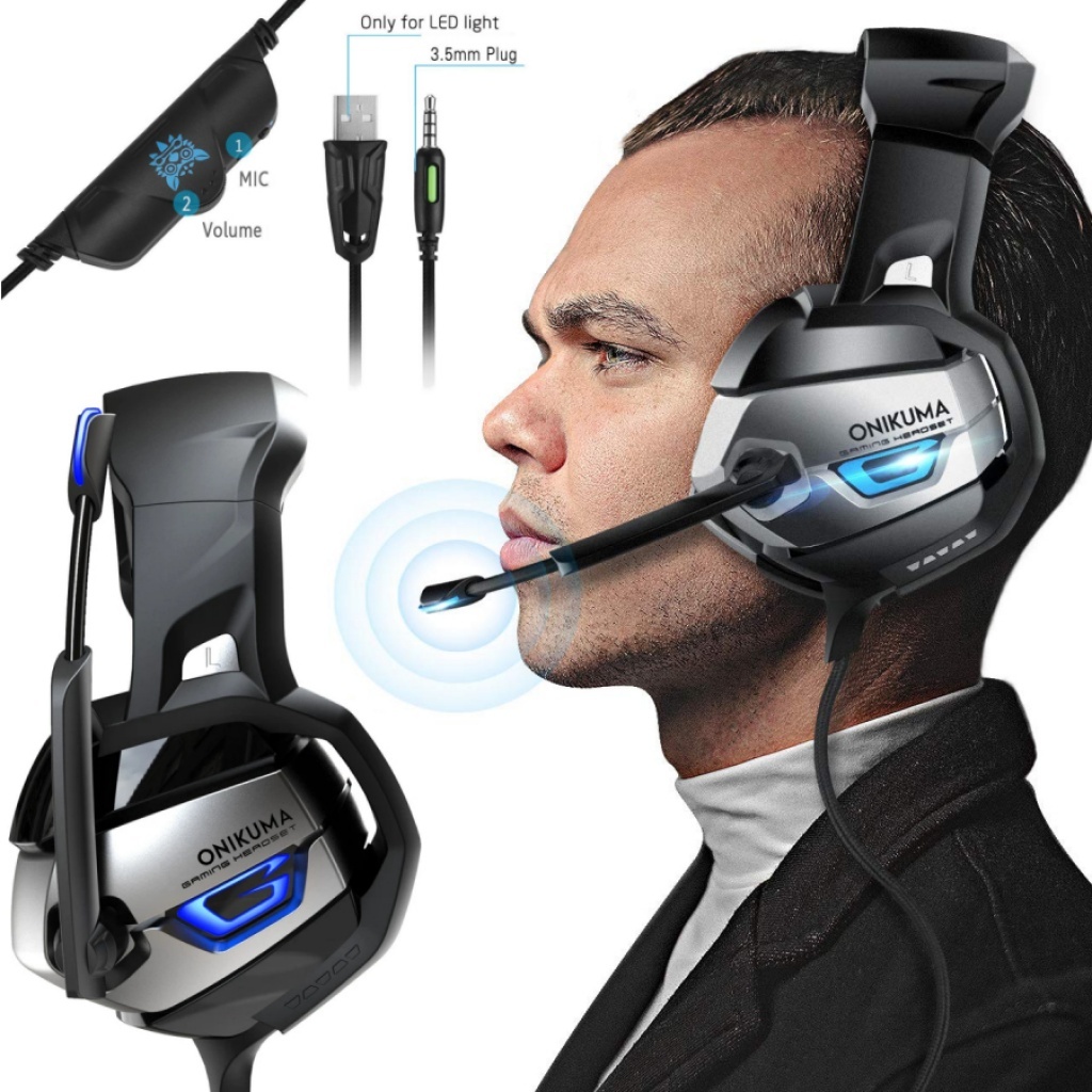 AURICULARES GAMER PARA PC PS4 ANDROID 7.1 USB EXTRA BASS GAMERS Auriculares