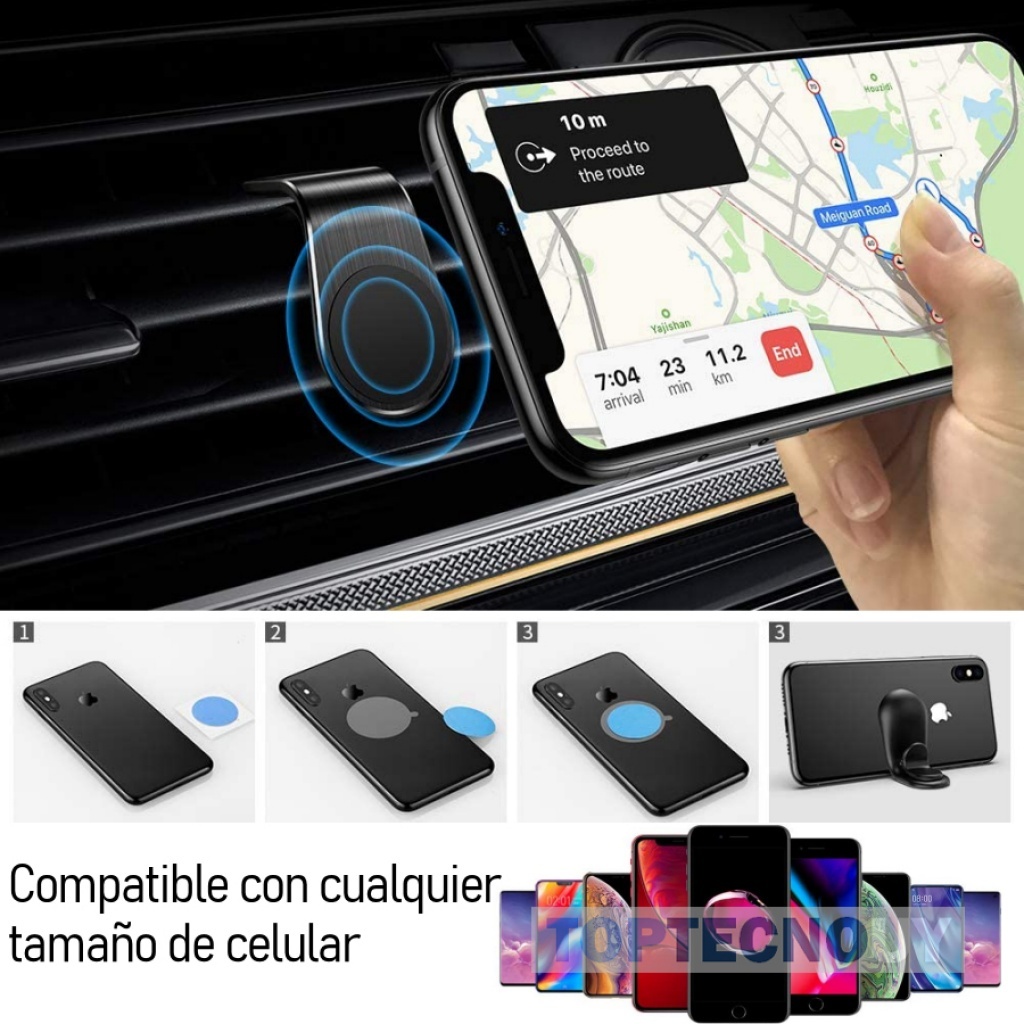 Soporte magnético Smartphone con fijación a rejilla Coolbox
