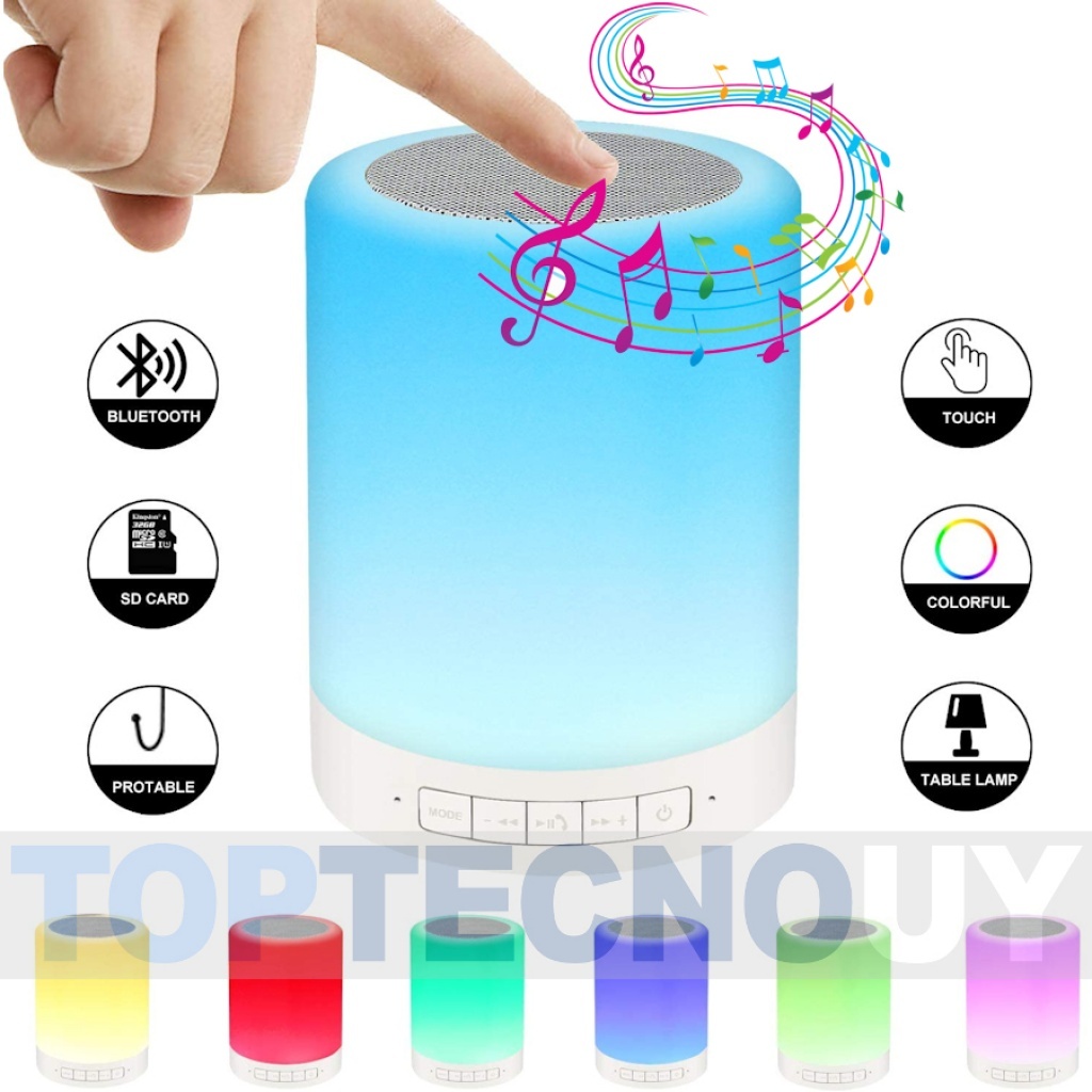 Led Bedside Lamp Touch Dimmable, Lámpara de mesa Funciona con pilas 7  colores