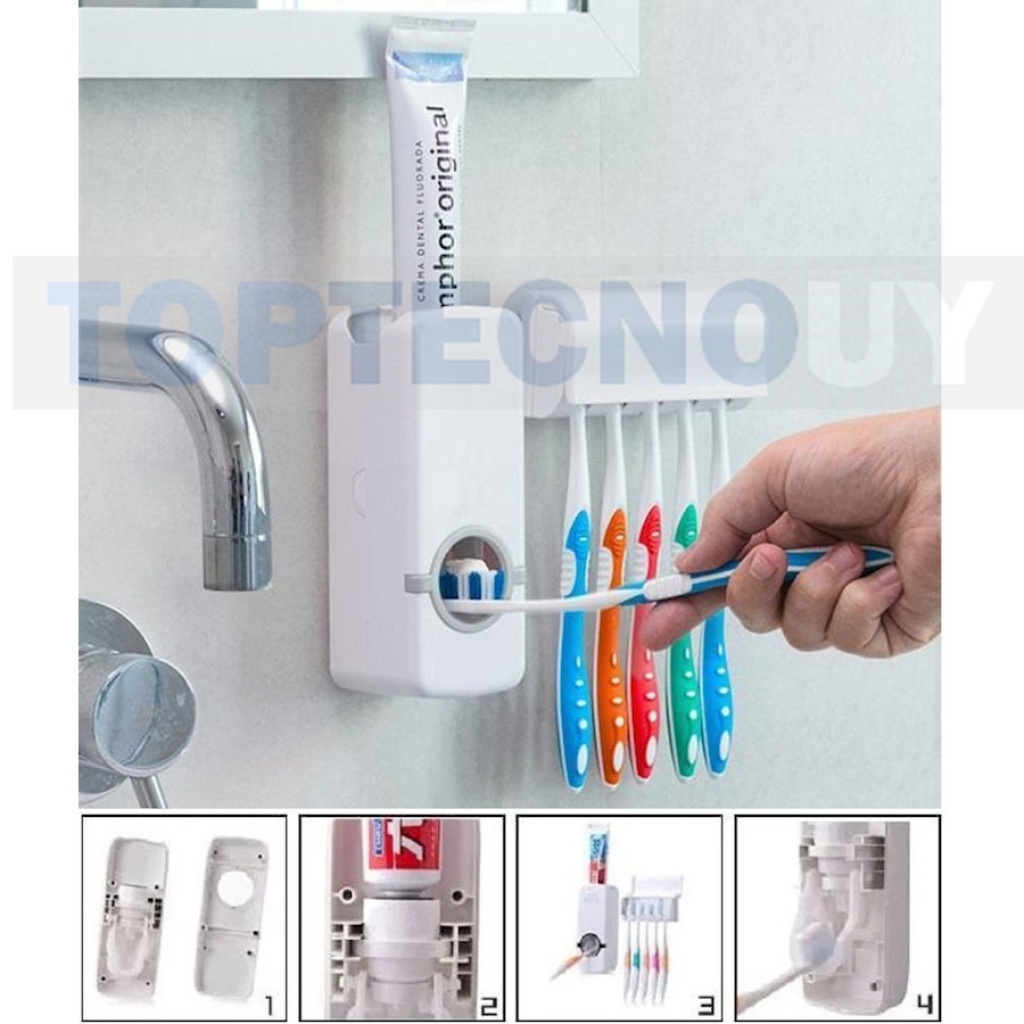 Porta Cepillos de Dientes Dispensador Jabón