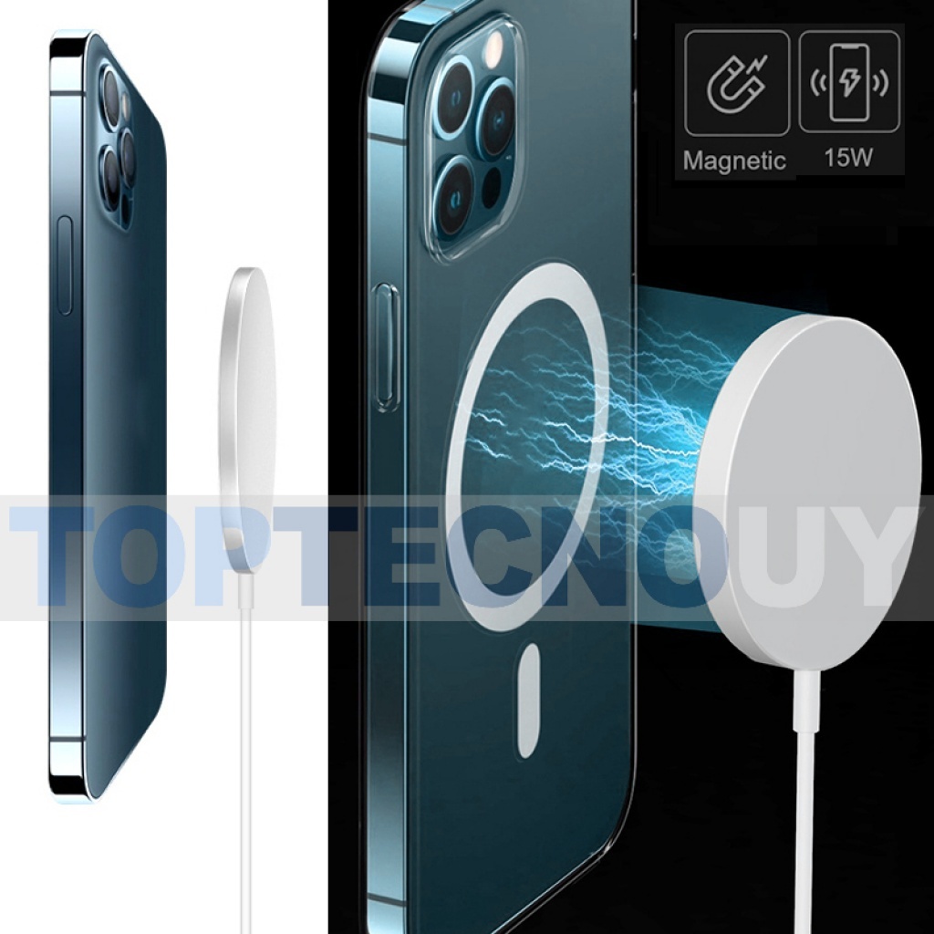 Cargador MagSafe Compatible con iPhone 12 iPhone 13 iPhone 14 Airpods.  Cargador Inalámbrico Magnético De Carga Rápida 15W. (NO Incluye Adaptador)