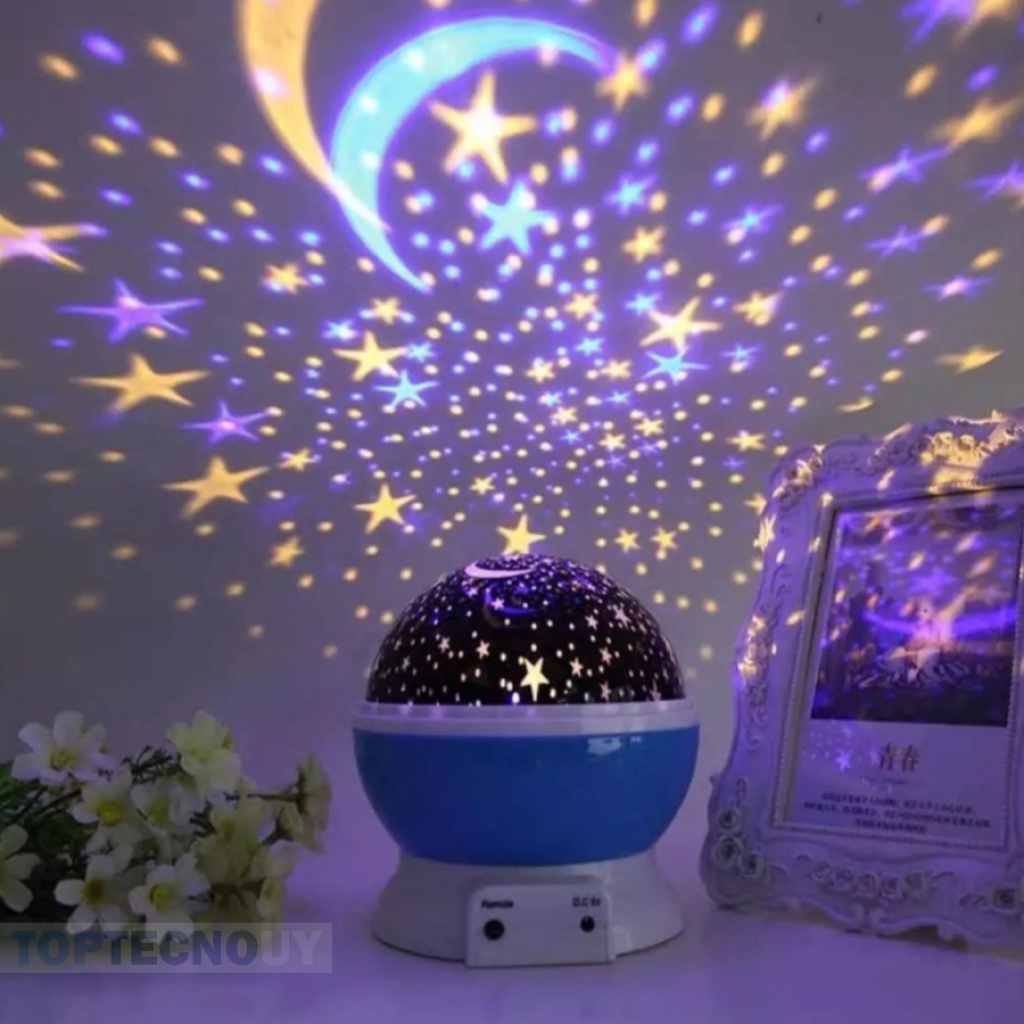 Lámpara de proyector de estrellas LED, proyector de luz nocturna giratoria  con 21 modos y control