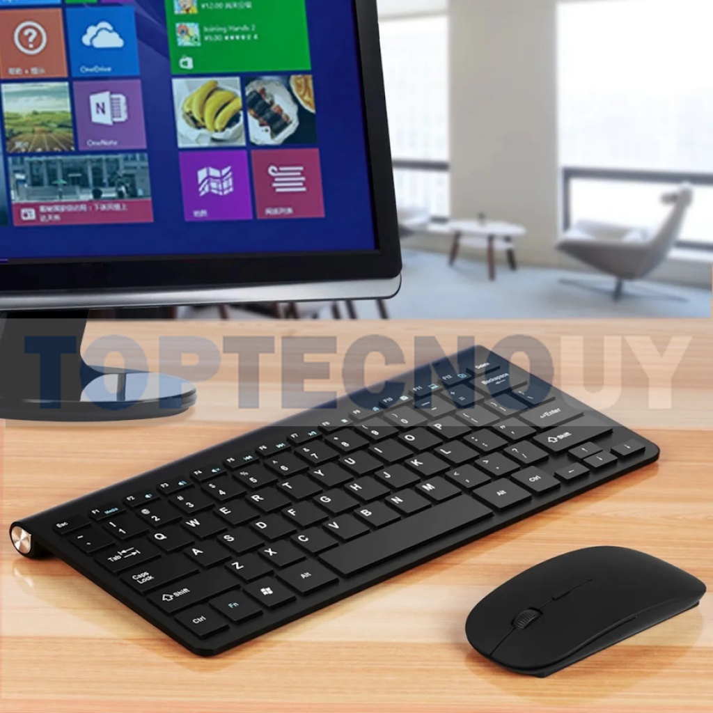 Combo de teclado y mouse Bluetooth ultrafino pequeño teclado inalámbrico  inalámbrico recargable portátil para tableta Android, teléfono celular