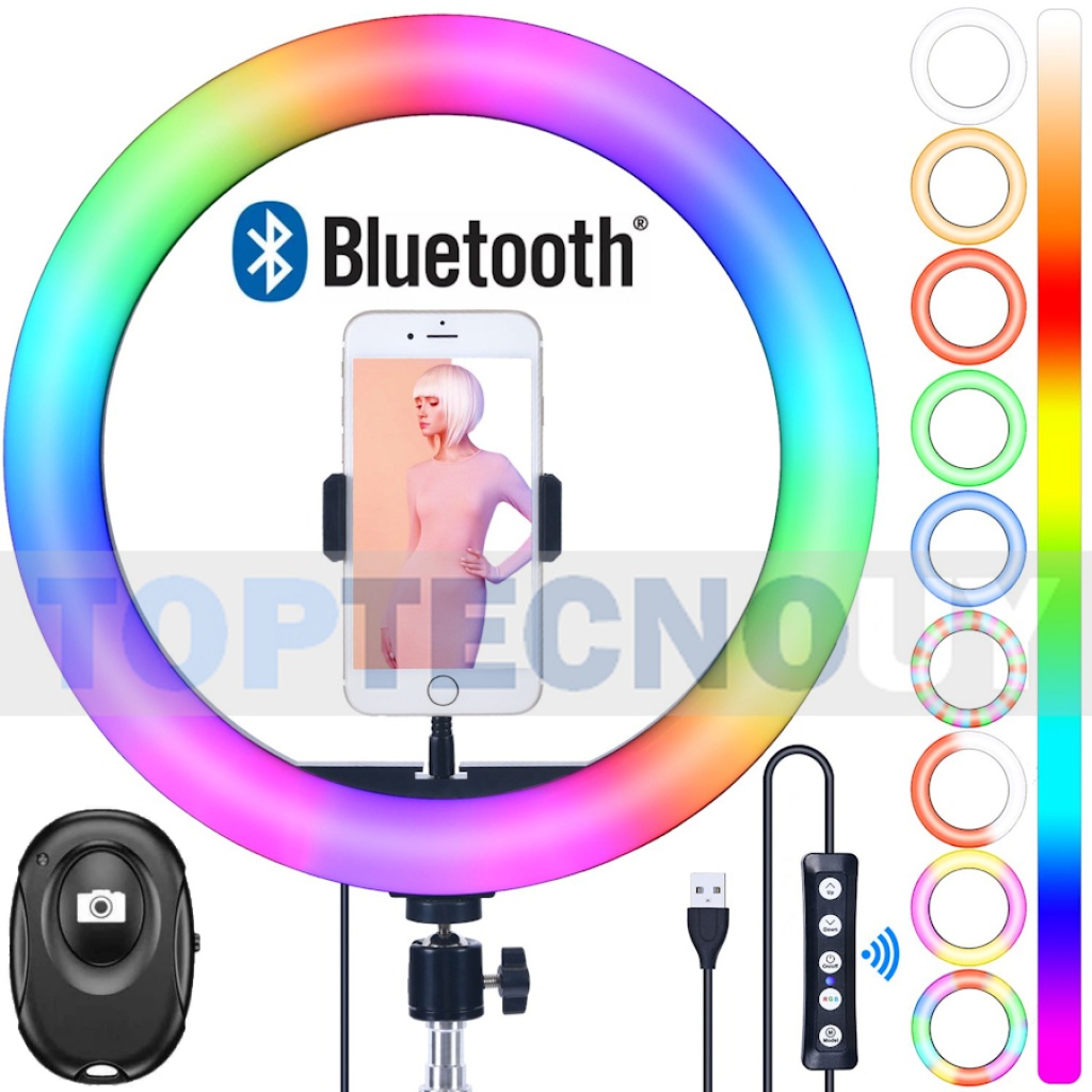 Combo Kit Aro Luz Led De 26cm + Tripode 170cm Control Bluetooth