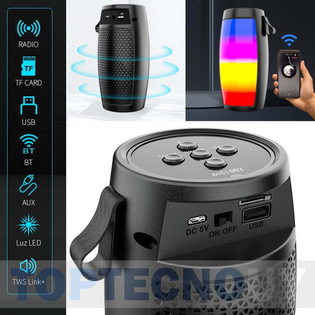 Mini impresora Bluetooth portátil con luz RGB, impresora de