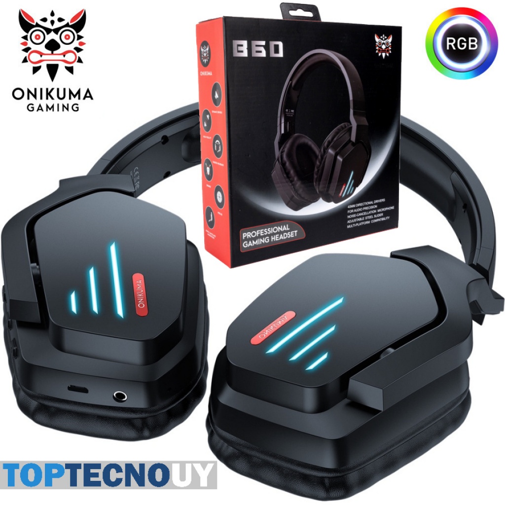 AURICULARES GAMER BLUETOOTH LED MICROFONO MIC CANCELACION DE RUIDOS PS4  XBOX PC B60 GAMERS Auricular