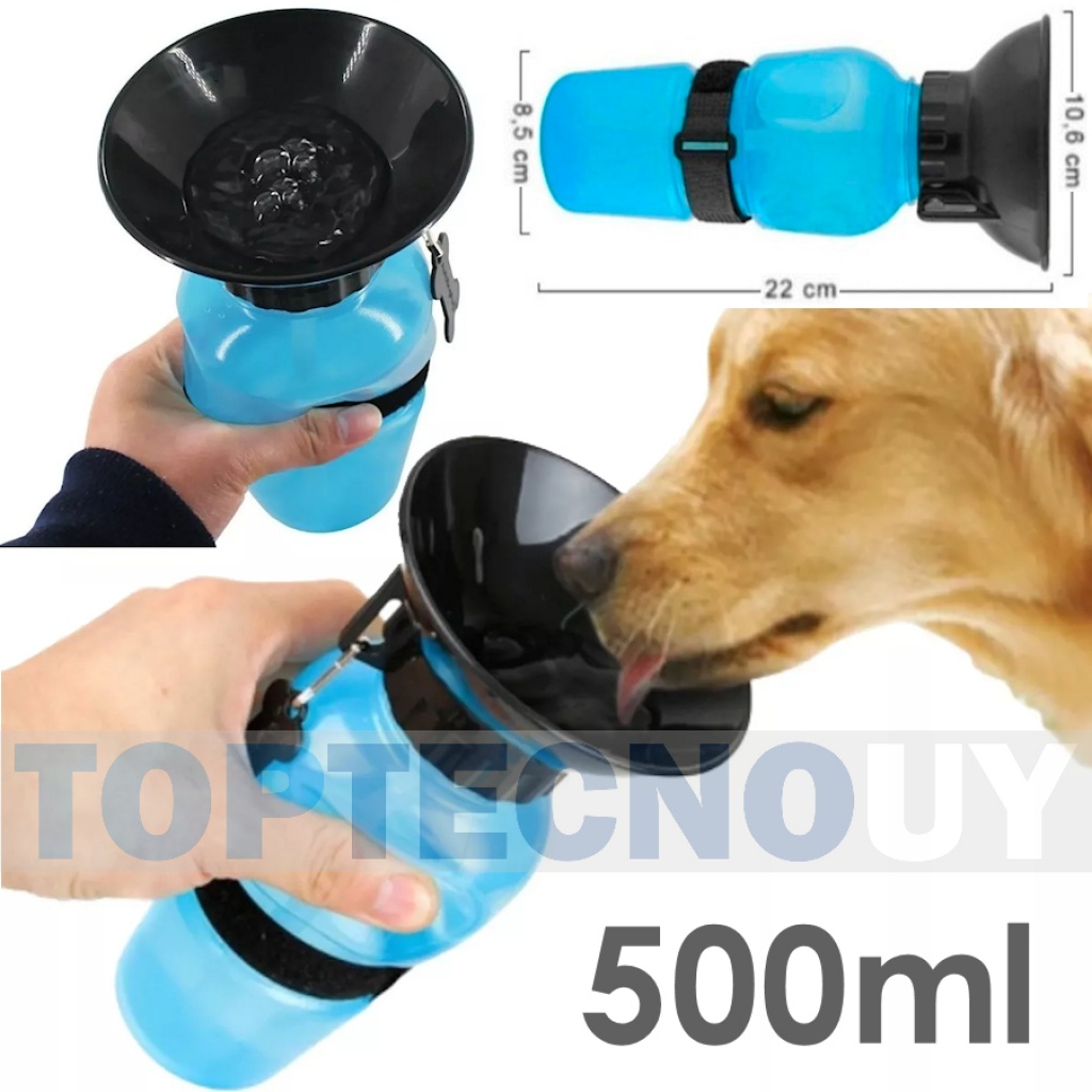 BEBEDERO PORTATIL PARA PERROS MASCOTAS CON PLATO CAPACIDAD BOTELLA 500 ML  HOGAR Mascotas