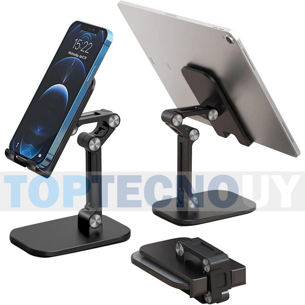 SOPORTE PLASTICO BRAZO ARTICULADO PLEGABLE TABLET O CELULAR PARA ESCRITORIO  MESA IPAD CASA O TRABAJO