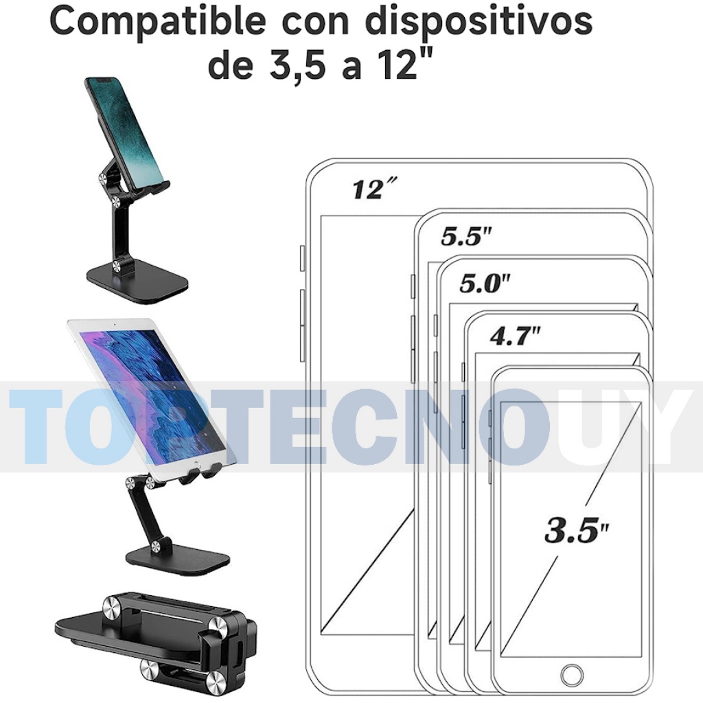 Soporte de mesa portátil para dispositivos de hasta 12