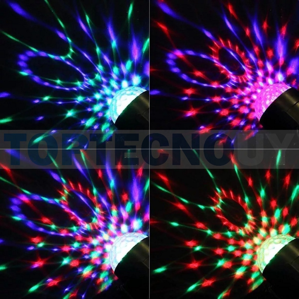 Focos Led Colores Giratorio X Par 220v Rgb Lamparas Fiestas