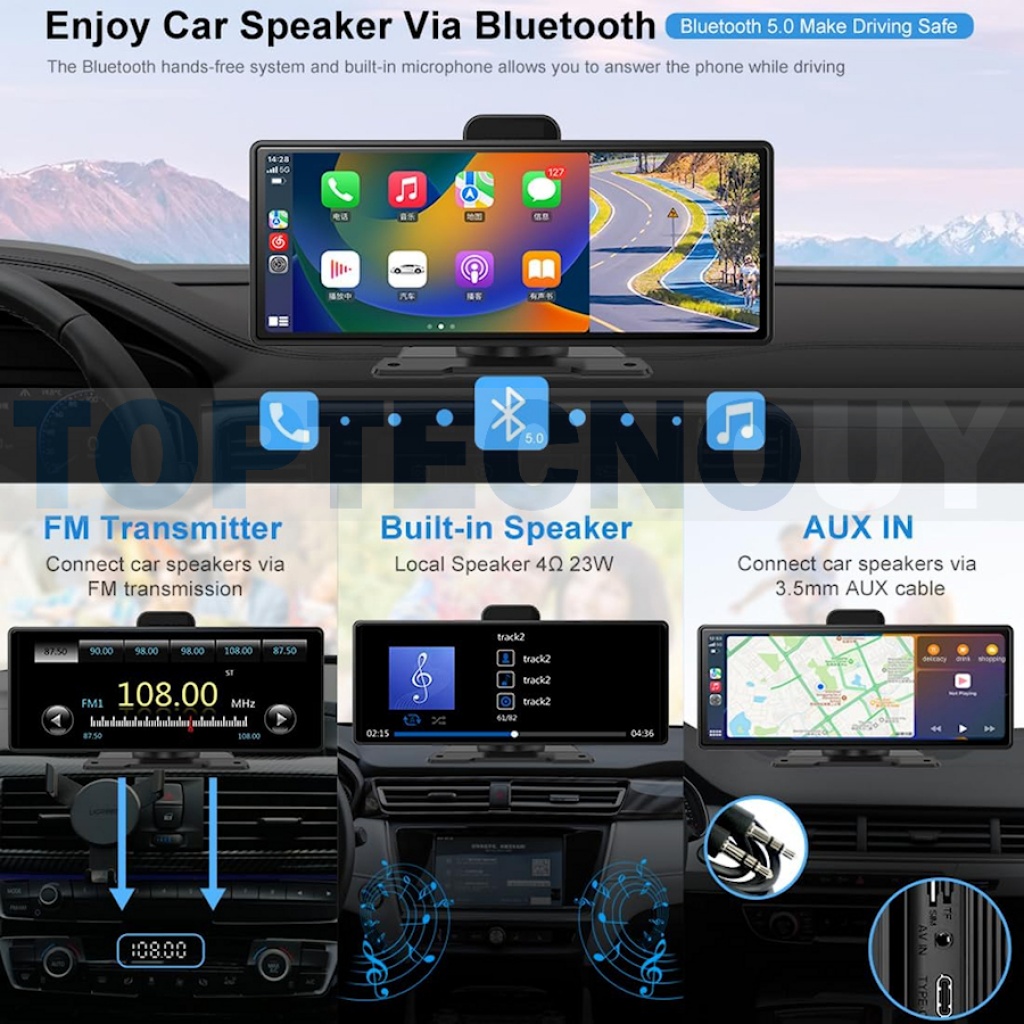 PANTALLA 10.26 PARA AUTO CON ANDROID AUTO Y CARPLAY CAR PLAY SIN  INSTALACION AUTO