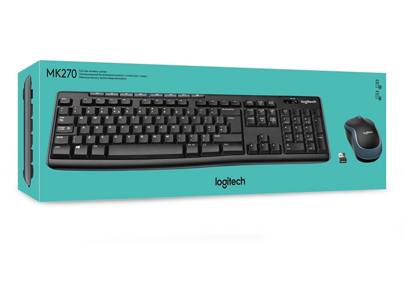 COMBO TECLADO Y MOUSE INALAMBRICO LOGITECH MK270