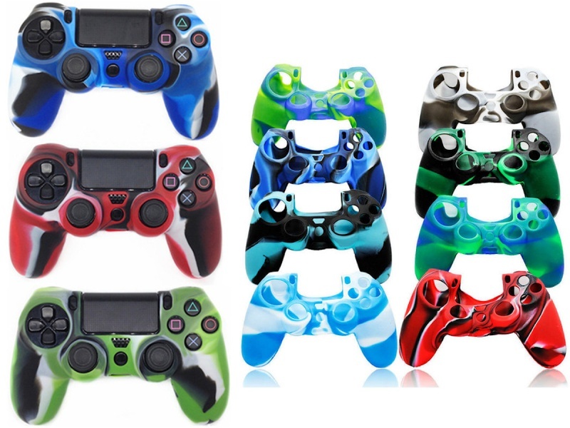 FUNDA PROTECTOR SILICONA JOYSTICK CONTROL PS4 CAMUFLADOS VARIOS COLORES