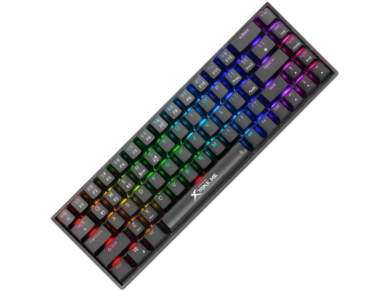 TECLADO MECANICO GAMER INALAMBRICO CON LUCES LED RGB COLORES XTRIKE ME GK-994W RECARGABLE