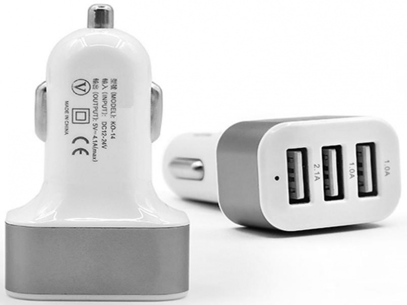 CARGADOR USB PARA AUTO DE 3 PUERTOS TRIPLE P/ CELULARES Y TABLETAS