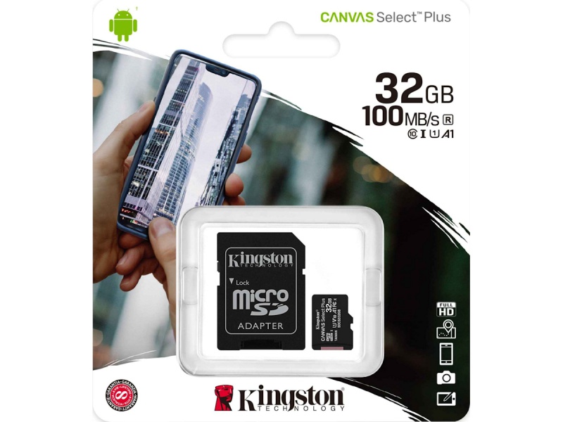 MEMORIA MICROSD 32GB KINGSTON 100 MB/S CLASE 10 HC R