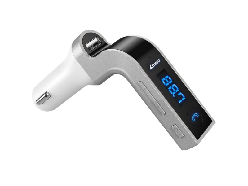 CARGADOR USB AUTO RECEPTOR BLUETOOTH JACK AUX TRANSMISOR FM MP3