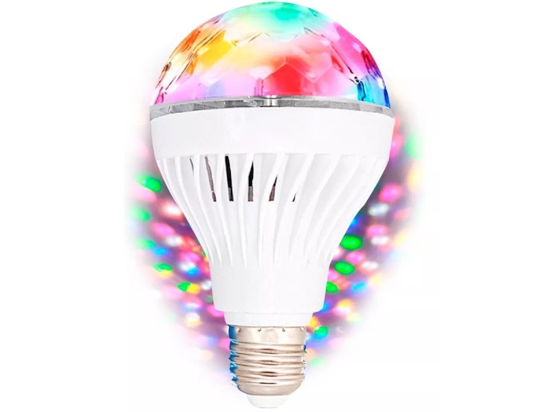 LAMPARA LED RGB COLORES GIRATORIA LUZ DISCOTECA FIESTAS E27 3W