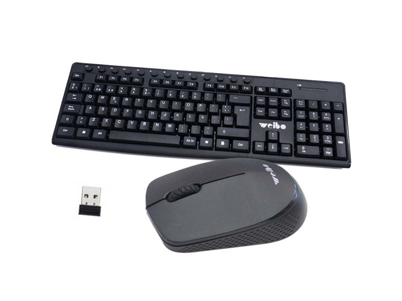 COMBO INALAMBRICO TECLADO EN ESPAOL Y MOUSE WIRELESS WB-8012 WEIBO