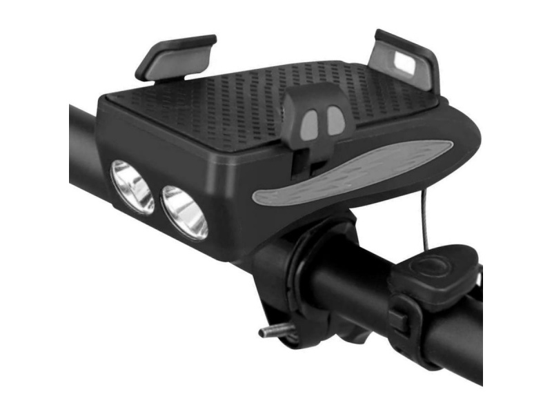 LUZ LED PARA BICICLETA CON BOCINA Y SOPORTE PARA EL CELULAR