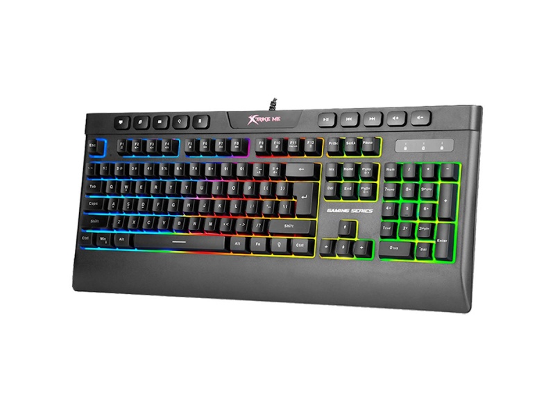 TECLADO MEMBRANA GAMER EN ESPA�OL XTRIKE ME GAMING KB-508 LUCES LED RGB COLORES USB