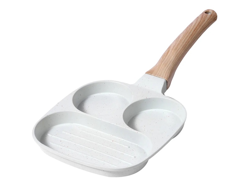 SARTN ANTIADHERENTE DE 3 DIVISIONES PLANCHA HUEVOS OMELETTE PANQUEQUES TORTILLAS DESAYUNOS
