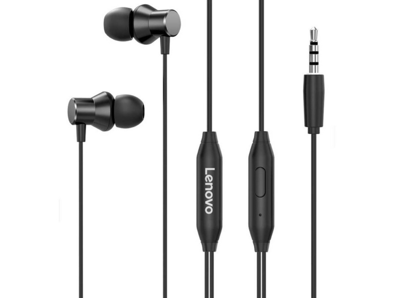 AURICULARES IN EAR CON MANOS LIBRES MARCA LENOVO MODELO HF130 CABLE JACK 3.5MM - NEGRO