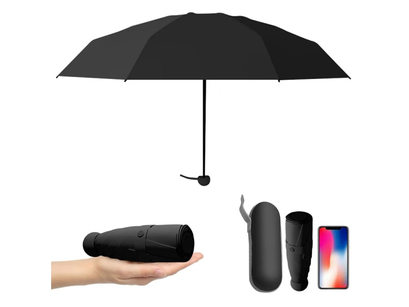 MINI PARAGUAS PLEGABLE DOBLE CAPA UPF50+ LLUVIA SOL SUPER COMPACTO CHICO IDEAL BOLSO MOCHILA CARTERA
