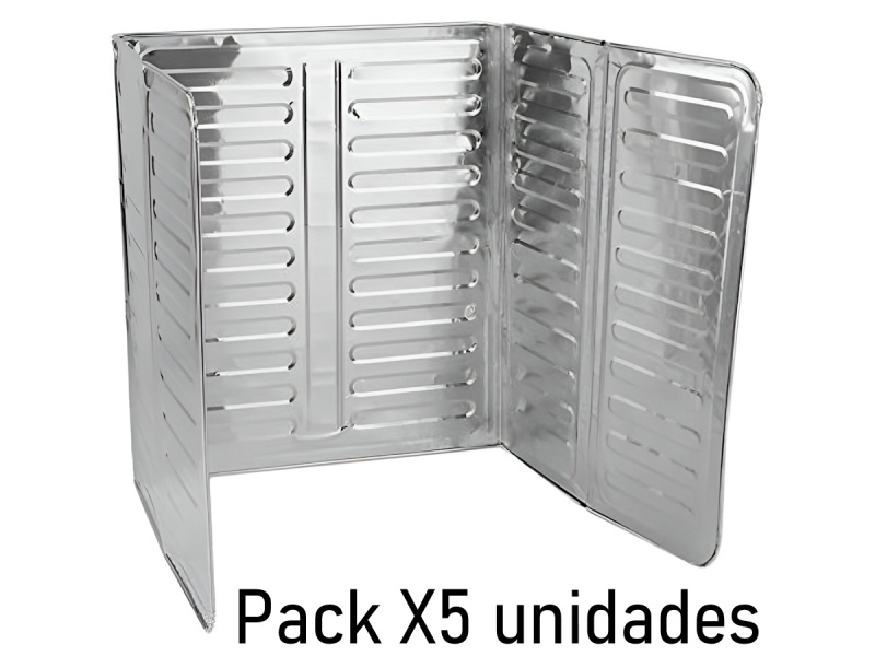 PACK X5 PANEL PROTECTOR ALUMINIO ANTI SALPICADURA ACEITE COCINA PANTALLA VIENTO CAMPING